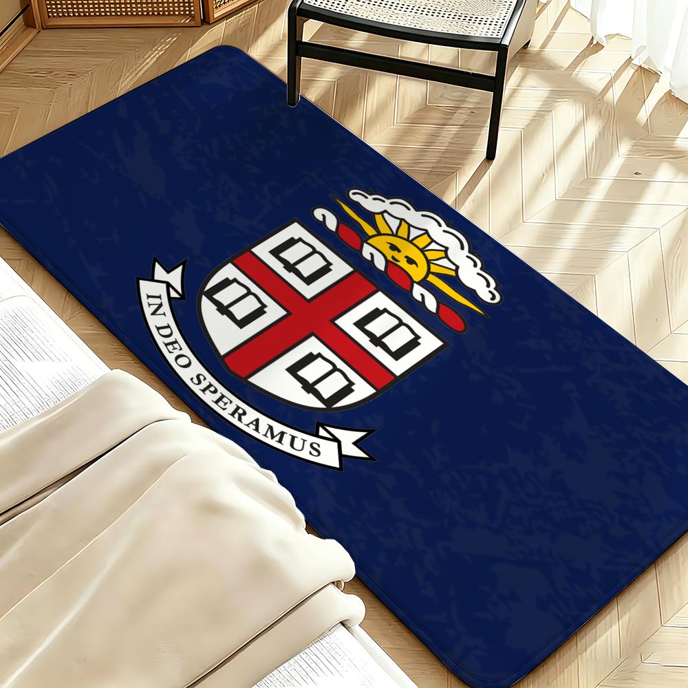 Education B-Brown U-University Floor Mat Soft Flannel Entrance Door Mat Non Slip Absorbent Bathroom Bedroom Floor Rug