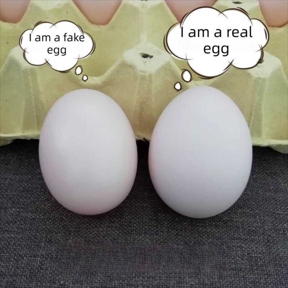 10pcs Eggshell Plastic Fake Eggs Simulation Artificial Incubation Eggs  Home Decoration