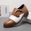 Spring New Large Size 48 Retro British Leather Shoes Personalized Buckle Dress Men's Business Casual Shoes Monk Shoes