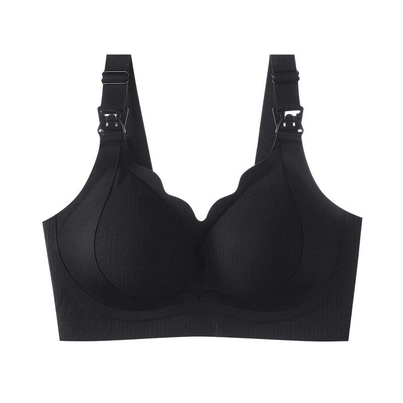 Nursing underwear women's seamless thin style without steel ring soft support gathering anti-sagging comfortable pregnant women postpartum mother bra