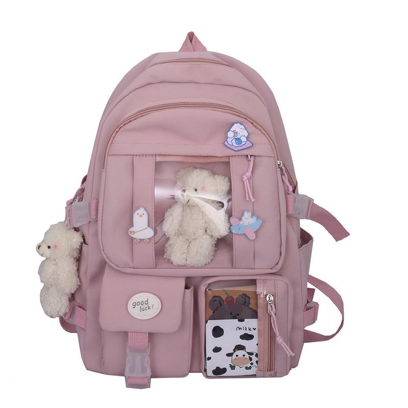 

Stylish Large-Capacity Cartoon Backpack for Women & High School Students - Korean Harajuku Ulzzang розовый