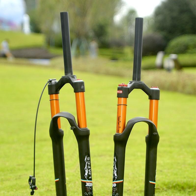 Dual Air Chamber Mountain Bike Fork - 26/27.5/29 Inch, Adjustable Damping, Magnesium Alloy