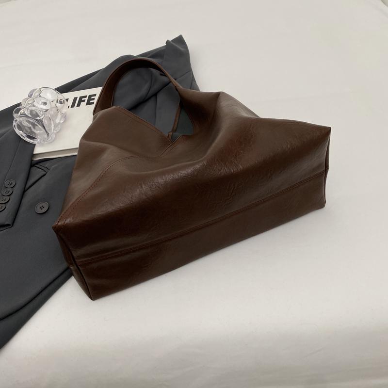 Fashion Design Leather Shoulder Bag for Women 2024 Tend Female Simple Big Underarm Hobo Bag Handbags and Purses