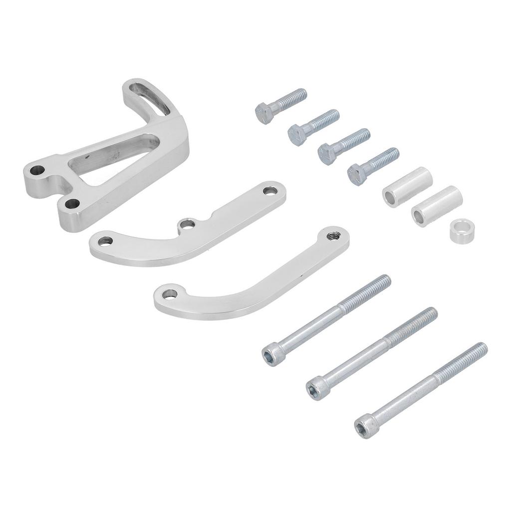 3pcs Car Power Steering Mounting Bracket Chrome Polished Replacement for CHEVY LWP SMALL BLOCK 262‑400