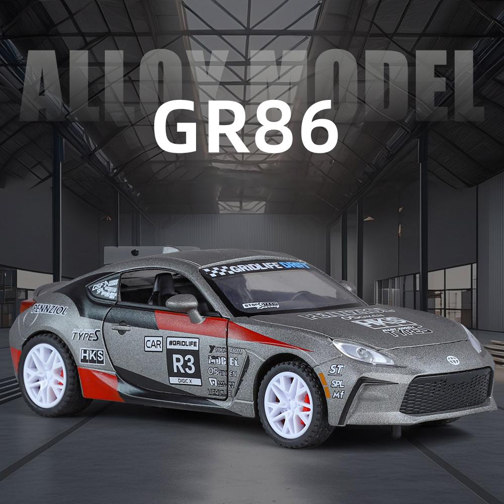 1/32 Scale Toyota GT86 GR86 Mf Ghost 86 Alloy Scale Car Model Diecast Metal Miniature Car Sound and Light Collection Children Toy Car
