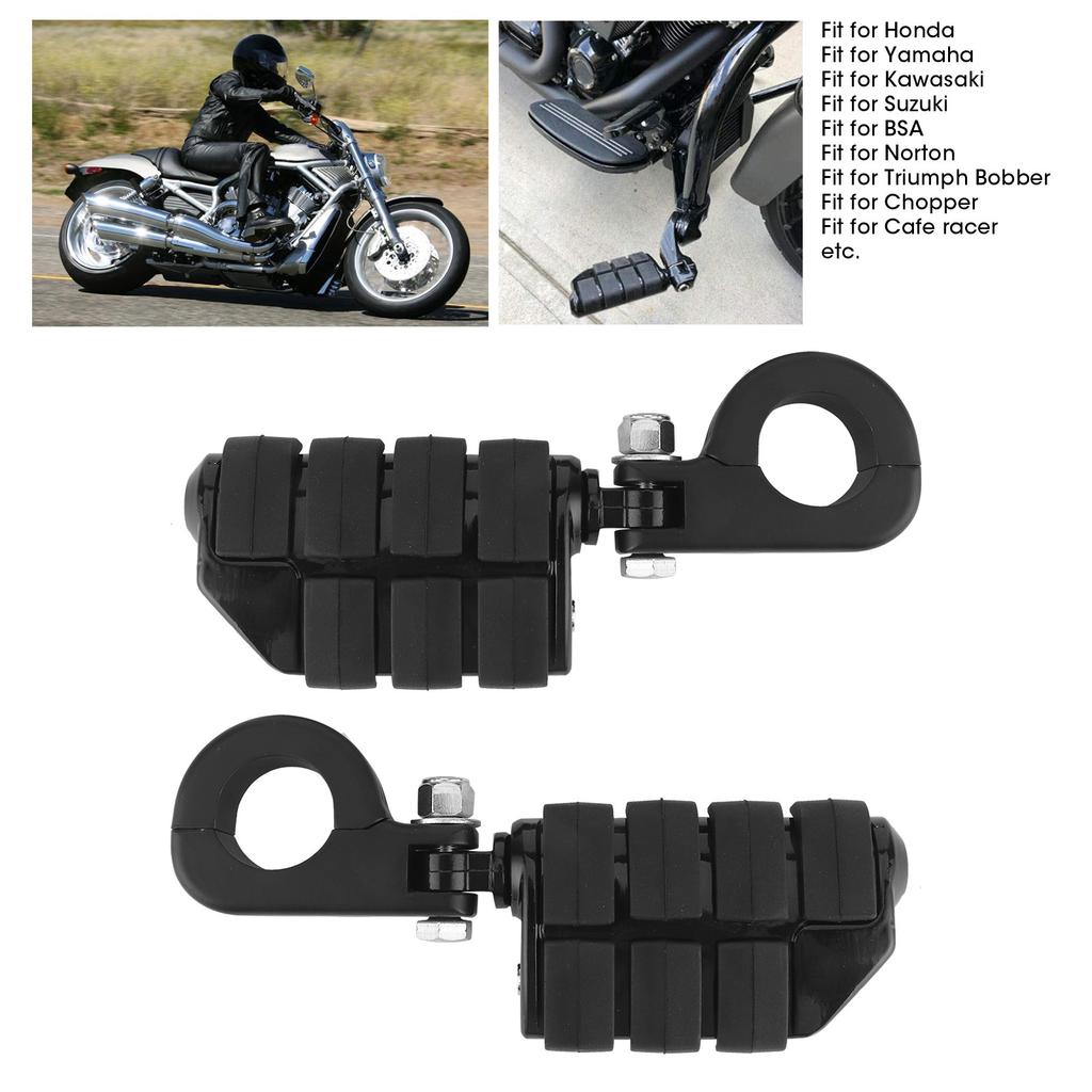 Pair of 1.25in Foot Pegs Footrest with Mounting Brackets Universal for Honda ATV Scooter UTV