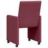 Dining Chairs with Casters 2 pcs Burgundy 57 x 66 x 94 cm Fabric