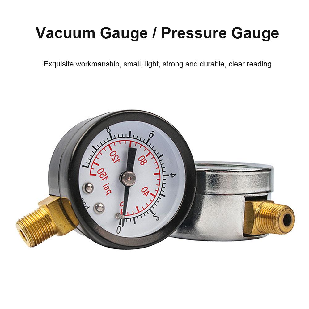 -0.1~0 MPa Vacuum Pressure Gauge 1/8 Inch NPT 0-150psi Pressure Gauge for Air Pump Oil Water Separator Filter Pneumatic Tools