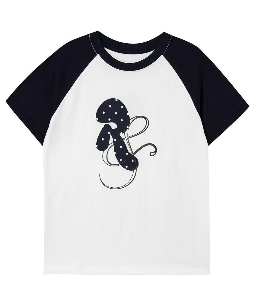 Loginaenloji Rnr Dot Point Ragian T-Shirt White-Navy