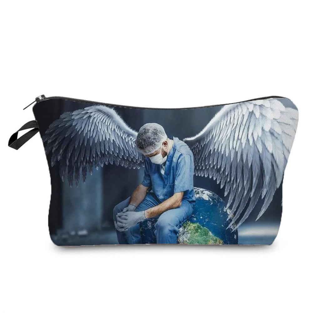 Women Electrocardiogram Print Cosmetic Bag Toiletries Organize Travel Storage Case  6435