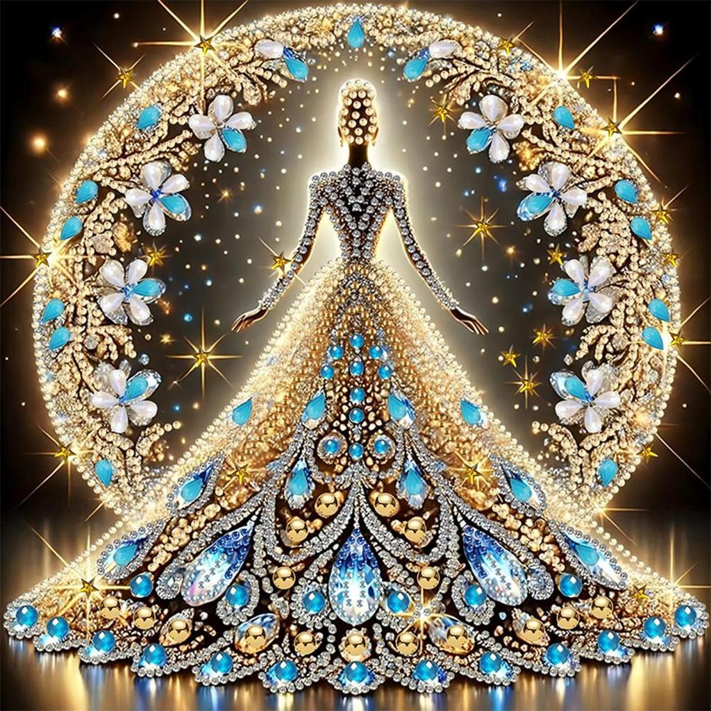 5D DIY Częściowy Specjalny Kształt Wiertła Diamentowy Zestaw Malarski Dziewczyna Dekoracja 30x30cm