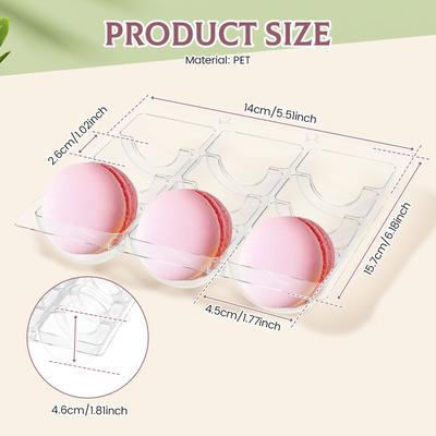 12 Pcs Macaron Packaging Box Transparent Macaron Storage Container Reusable Dessert Storage Boxes for  Party and Dessert Shop