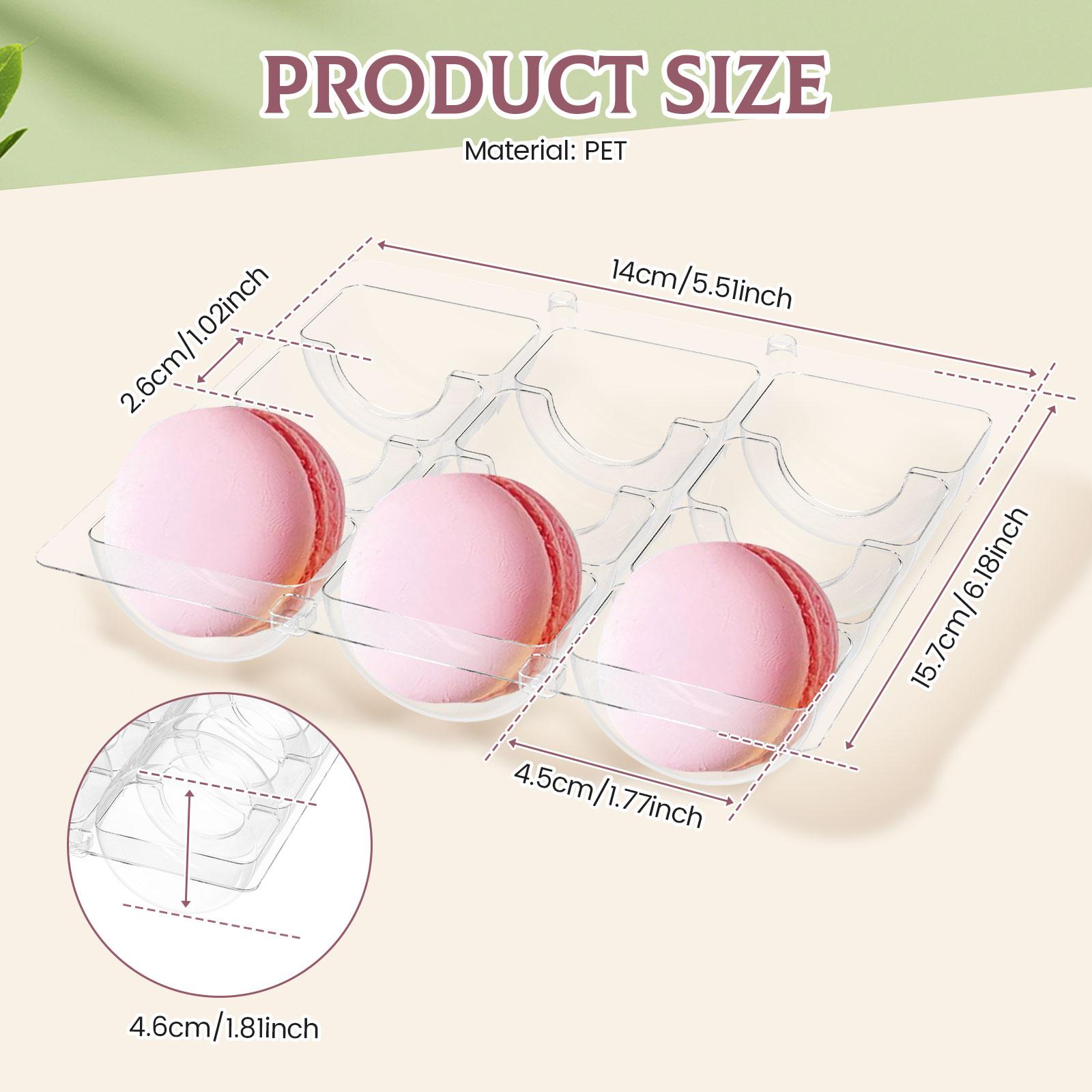 12 Pcs Macaron Packaging Box Transparent Macaron Storage Container Reusable Dessert Storage Boxes for  Party and Dessert Shop cm
