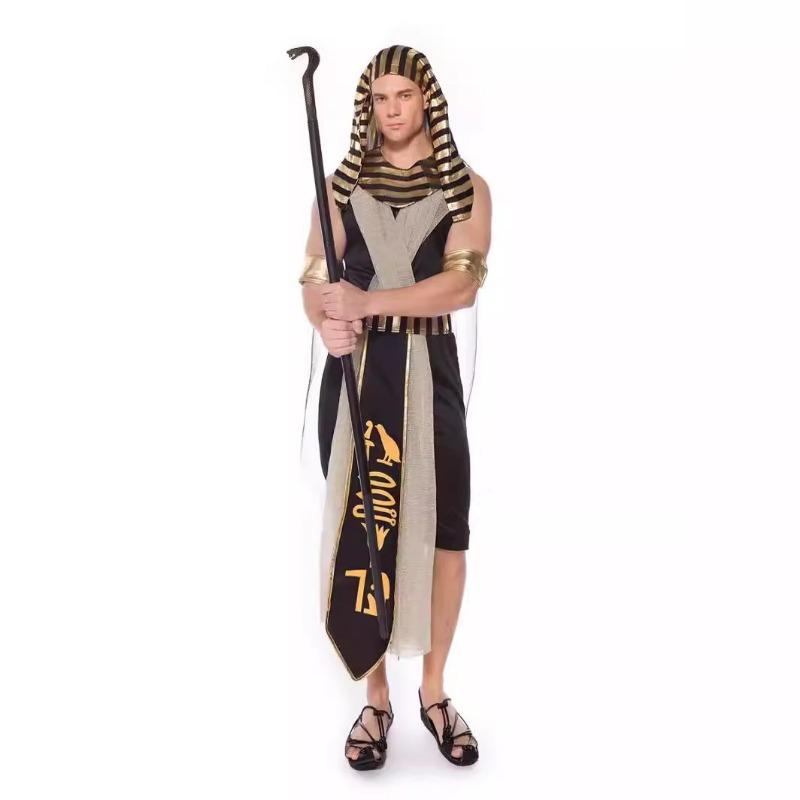 Halloween adult male and female models Pharaoh King Cleopatra costume couple drama performance