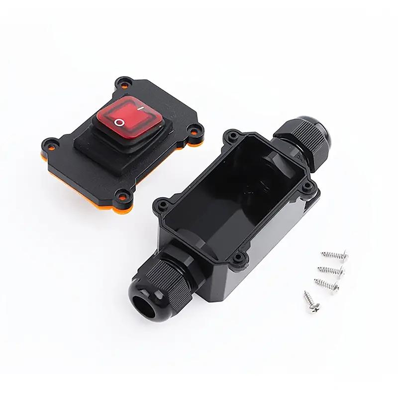 1 szt. Przełącznik kołyskowy 12V/24V/220V Przewód zasilający w linii Przełącznik kołyskowy morski Wodoodporna puszka przyłączeniowa do użytku zewnętrznego Złącze wysokoprądowe