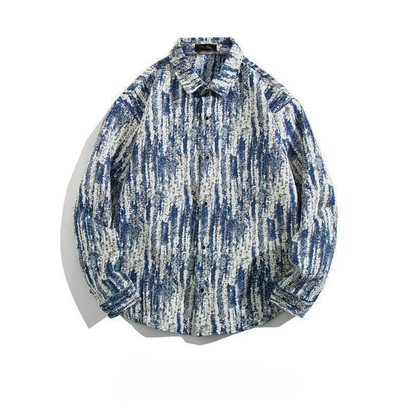 Shirt Men's Loose Autumn and Winter Models Retro Ethnic Style Couple Long-sleeved Shirt Jacket