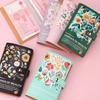 Budget Plan Money Saving Binder Leather Cover Flower Printed Cash Budget Notebook Waterproof Reusable Account Book