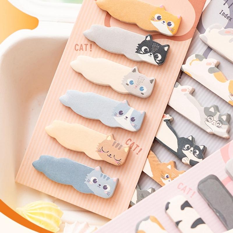 180Sheets Kitten Index Tabs Page Marker Adhesive Notes Memo Pad Index Sticker Reminder on Notebook Planner Calendar