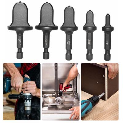 5 PCS Swaging Rotary Tool Hex Shank Swaging Tool Drill Bit 3/4 5/8 1/2 3/8 1/4 Inch Pipe Flaring Tools Air Conditioner Pipe Tool
