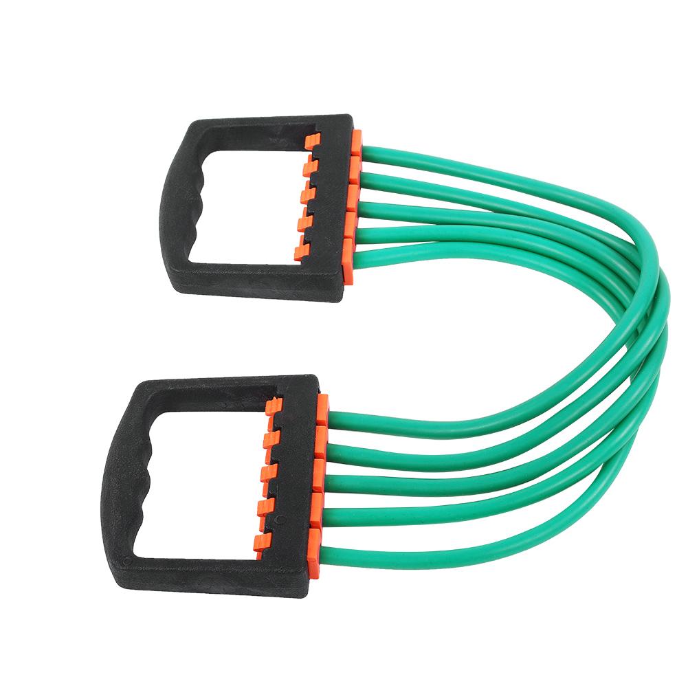 Five Rubber Chest Expander Strong Resistance Cable for Gym Fitness Sports Training Green