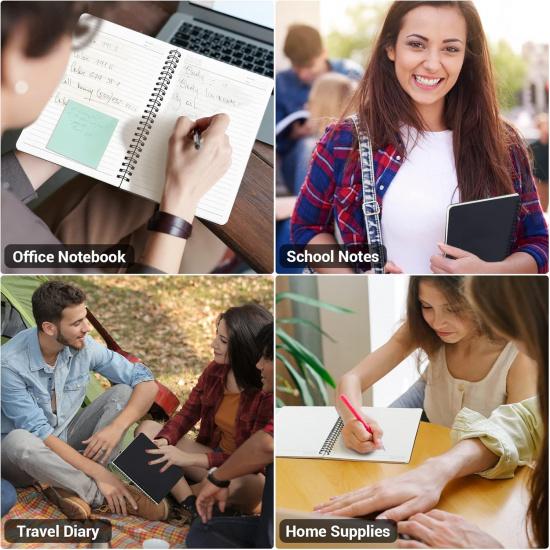 EUSOAR A5 Spiral Notebook, 6 Pack 5.5" X 8.3" 120 Pages Hardcover Lined Travel Writing College Ruled Notebooks, Memo Notepad Sketchbook, Students