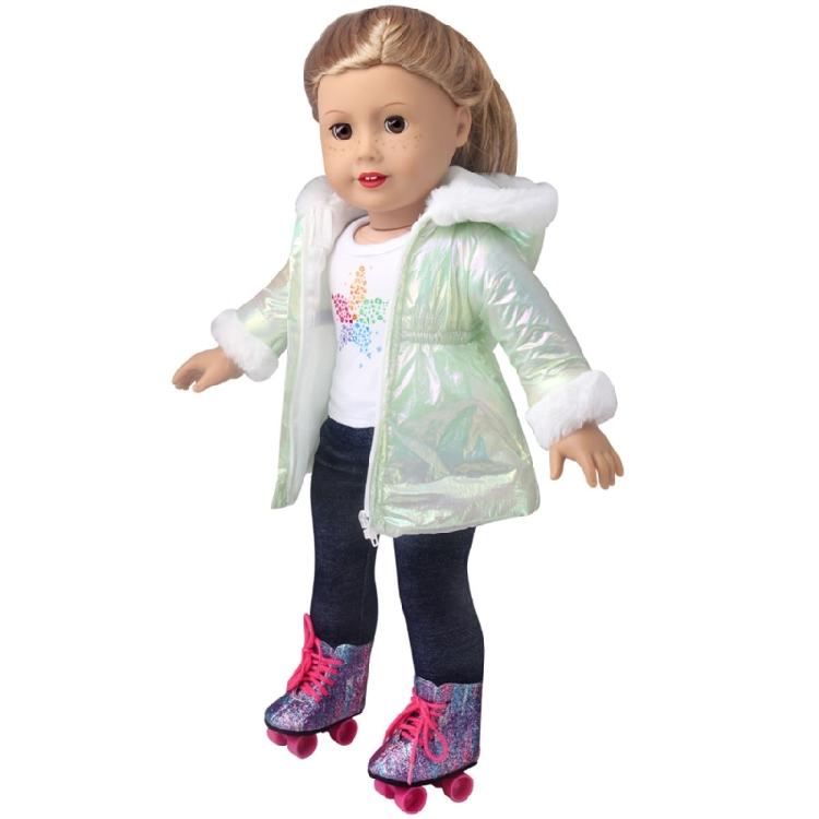 Long Coat Winter Doll Clothes For 18 Inch Girl Dolls Soft Plush Outfit Set Simple Wear Design