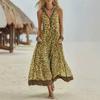 2026 European and American Elegant Leopard Print Sleeveless Vest Zipper Deep V-neck Dress, Hooded Temperament Women's Summer