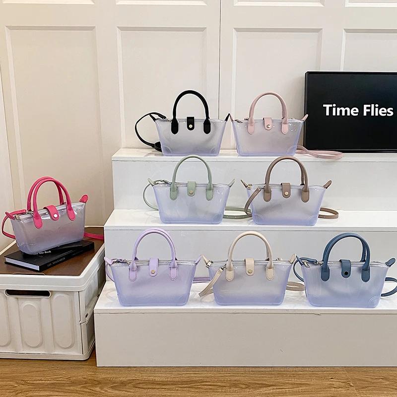 Transparent PVC Ladies Small Handbags Stadium Approved Women Clear Bag Fashion Waterproof Casual Simple Crossbody Shoulder Bags