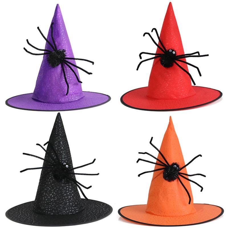 Party Hat Witch Hat Spider Adult Costume Wizard Hat Magican Hat Cap Halloween Witch Hat Halloween Witch Costume