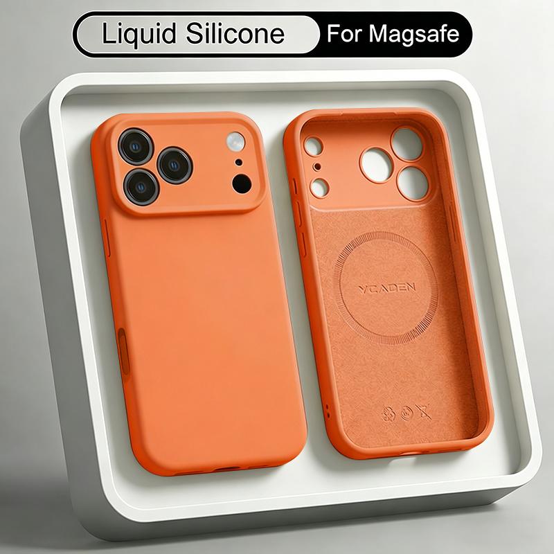 Magnetische Flüssigsilikonhülle Für iPhone 17 Pro Max 16 Pro Max 15 14 13 17e 16e Funda Für Magsafe Kabelloses Laden Weiche Abdeckung