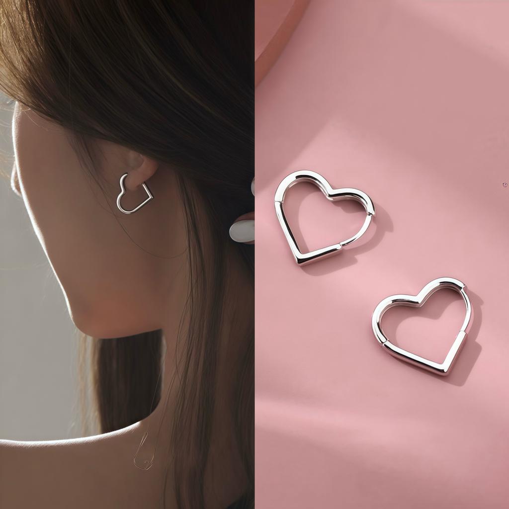 Hypoallergenic Stainless Steel Heart-shaped Earrings, Comfortable and Versatile, Simple and Elegant, High-quality Fashionable Women's Earrings
