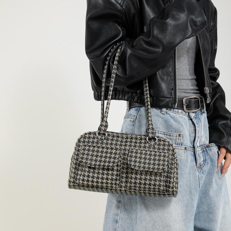 Women's PU leather bags  leopard shoulder messenger bags  casual women's bags  double pocket  high-quality underarm bags  women's fashion