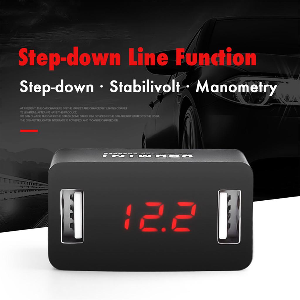 Mini Dual USB Charger Adapter Car OBD Charging Universal 12V 24V LED Voltage Display Charger Socket Fast Charging Power