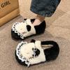 Autumn and Winter New Girls Cotton Shoes Cartoon Cute Three-dimensional Kitten Wear Plush Cotton Shoes Outside the Home