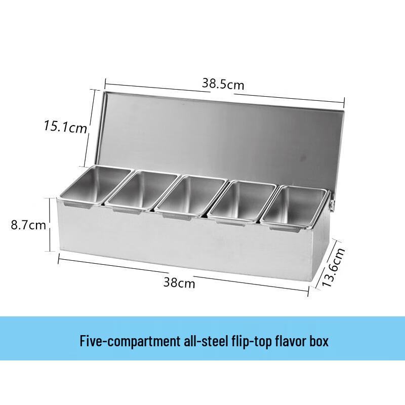 

Zhongji Stainless Steel 5-Compartment Seasoning Box Set