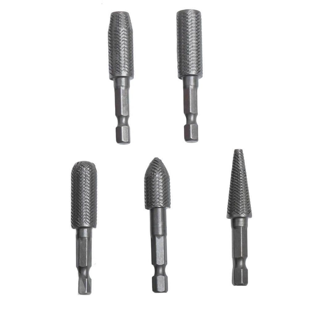 Hex Shank Rotary Steel File Drill Bits Burrs Grinding Grooved Sanding Engraving