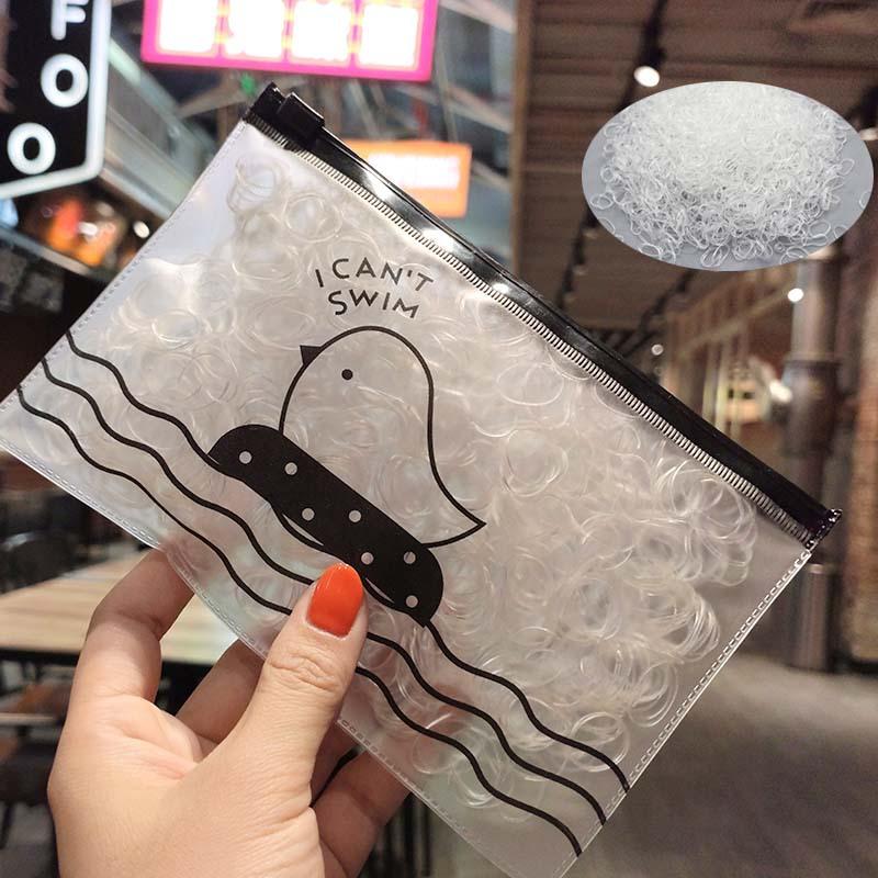 1000 Pcs Clear & Black Small Rubber Bands Colorful Elastic Hair Ties Ponytail Holders for Baby Girls Hair Accessory