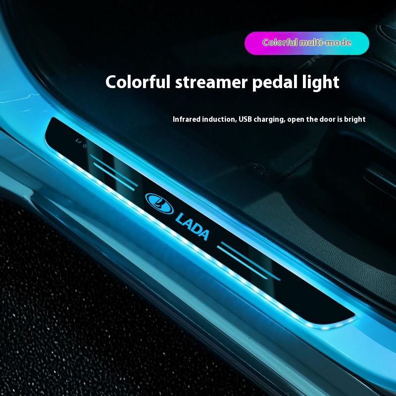 Car LED Wireless Threshold Light For LADA LARGUS NIVA VESTA XRAY Vaz Uaz Priora Granta Automobile Interior Accessories