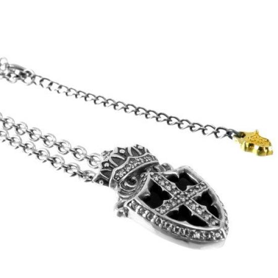 ArtemisClassic Onyx Emblem Charm Silver Accessory Brand Jewelry Silver 925 Necklace Pendant [Artemis Classic] ac-acp0229 Men's Women's
