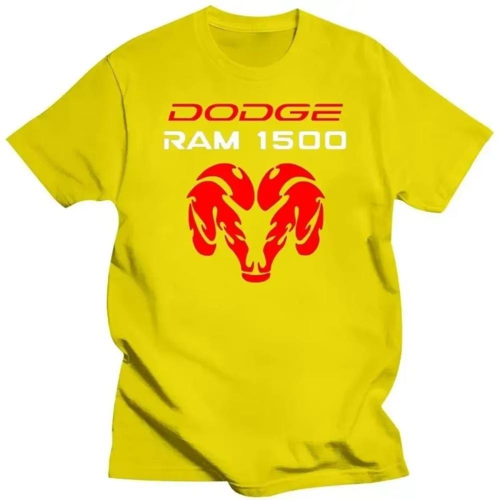 Odzież męska Męska Kreatywna Casualowa Koszulka z Krótkim Rękawem Nowość Ram 1500 Turbo Fani Samochodów Męska Czarna Koszulka z Okrągłym Dekoltem