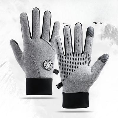 Radhandschuhe Herren Winter Outdoor Touchscreen Winddicht Kalt Warm Wasserdicht Radfahren Sport Vollfinger Samt Rutschfest Hand