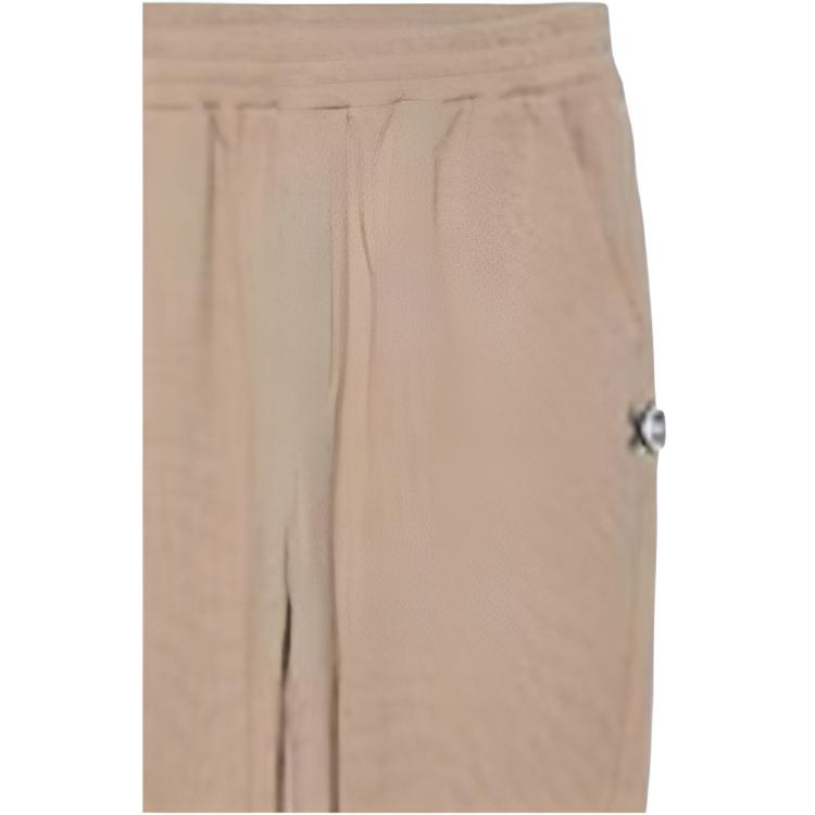 New Era FW22 Solid Color Elastic Waist Logo Print Sweatpants Knitted Sports Pants Unisex pants Beige 13350885