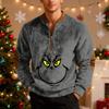 Mens Christmas Sweater Zip Up Sweatshirts Vintage Knit Graphic Sweatshirt Xmas Stand Collar Pullover