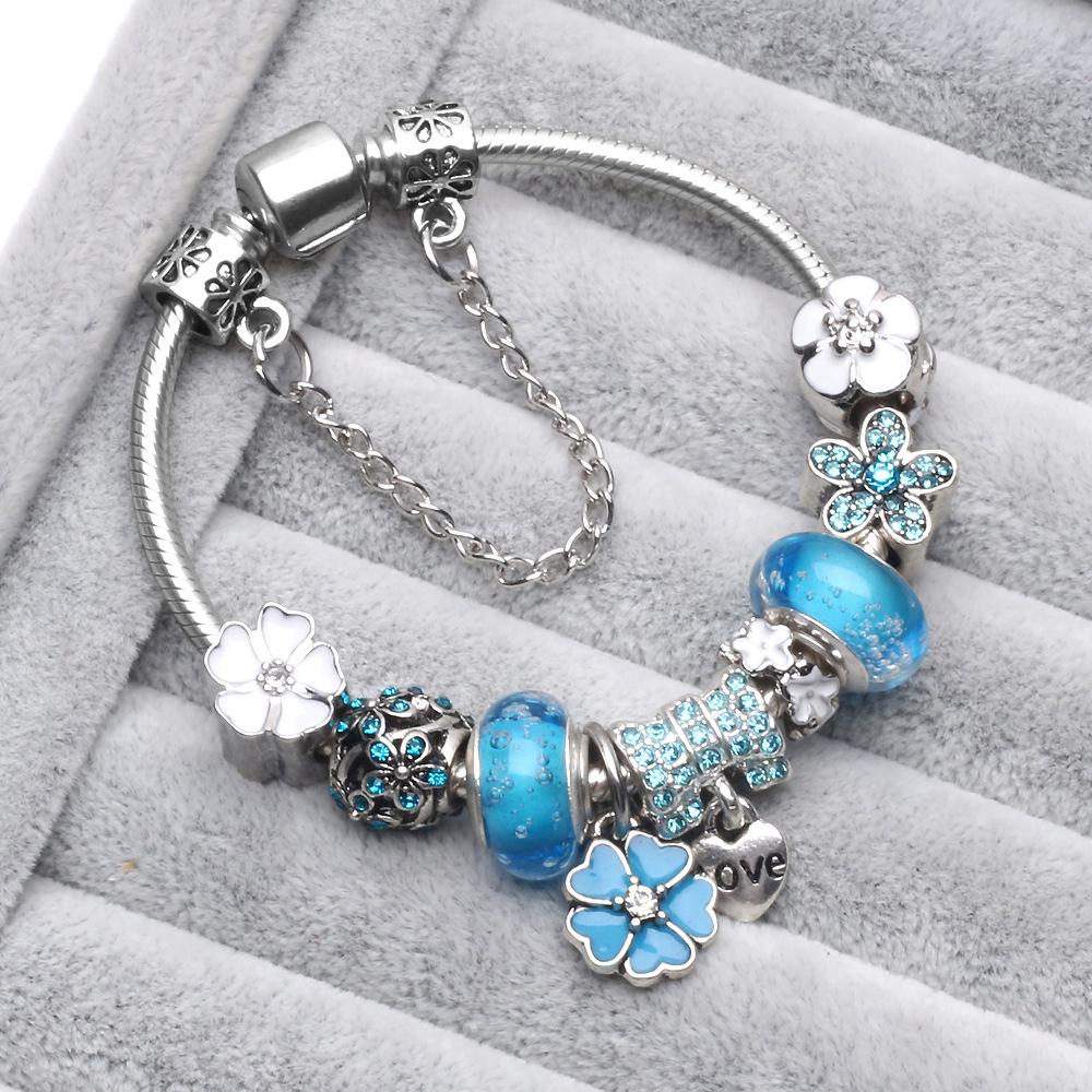 LUXY MOON Fashion Pure Hand Craft Bubble Cherry Vintage Crystal DIY Bracelet