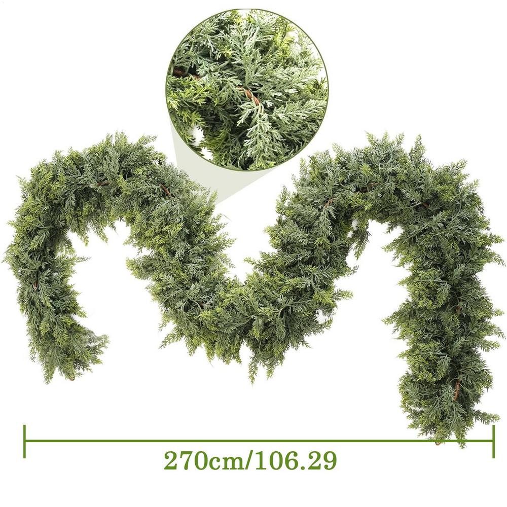 Artificial Garland 8.8ft Artificial Christmas Garland Holiday Decoration Fake Vines for Walls Living Room Indoor Wedding Shop