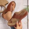 Fashion Gold Slip Toe Soft Sole Sandals Women Summer 2025 Comfortable Platform Casual Slides Woman Pu Leather Plus Size Flat Slippers