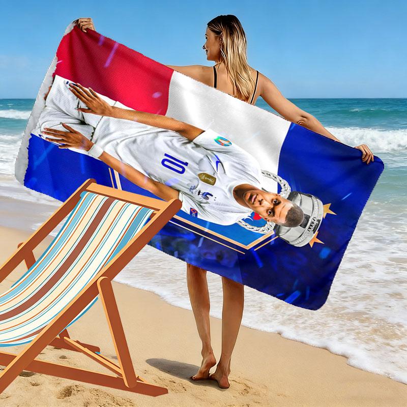 Kylian Mbappé Vibes Beach Towel, Large Soft Quick Dry Towel for Beach Camping Swimming