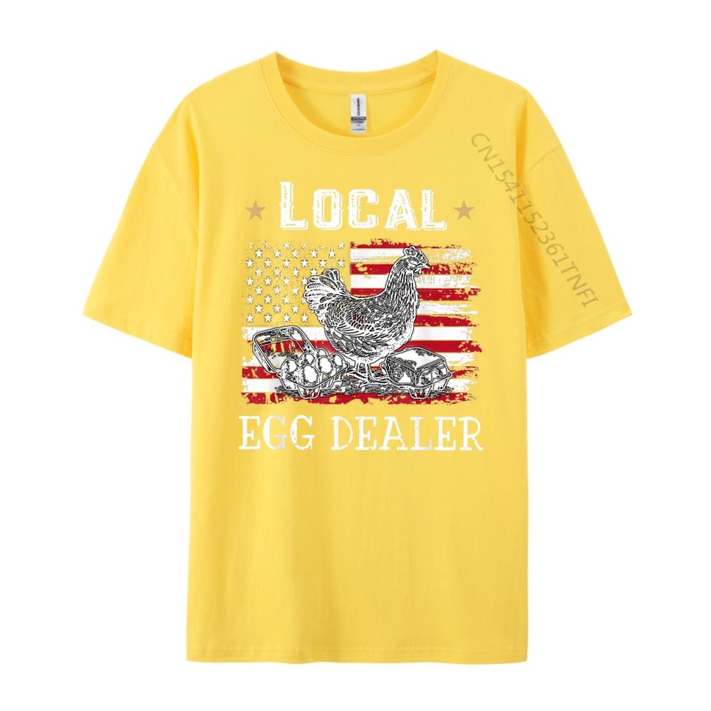 Local Egg Dealer Funny American Flag Chicken Lover Farmer Graphic Tees Band Tshirts Plus Size
