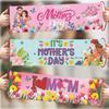 3pcs/set Mother's Day Happy Banner Handheld Banner Flower Photo Props Party Supplies