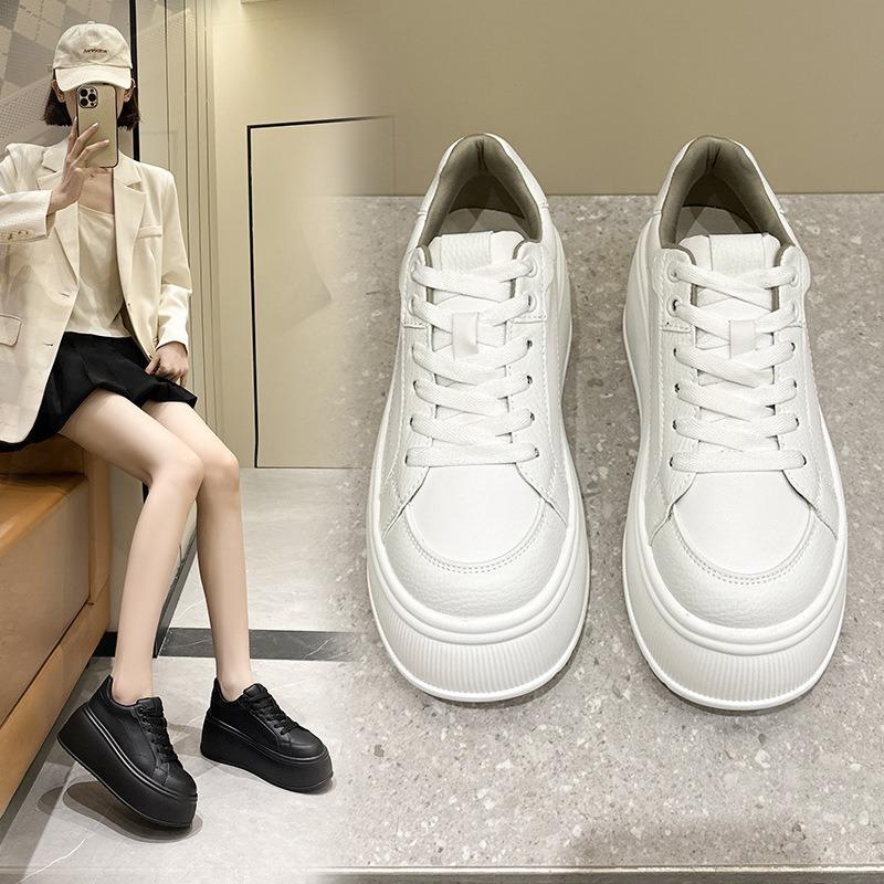 Thick-soled Heightening Women's Shoes Casual Sports Shoes Small Heightening Lightweight Student Board Shoes Women's Little White Shoes